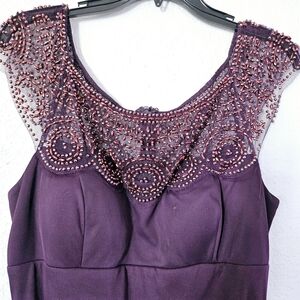 Purple Beaded Sleeveless Dress